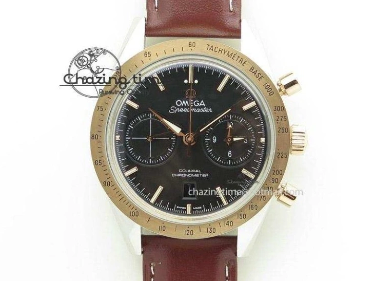 0324 Minimalist Speedmaster ’57 Co-Axial SS RG OMF 1:1 Best Edition White Dial On Leather Strap A9300 (Free Leather Strap) 8072